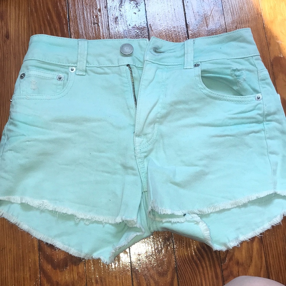 mint jean shorts
